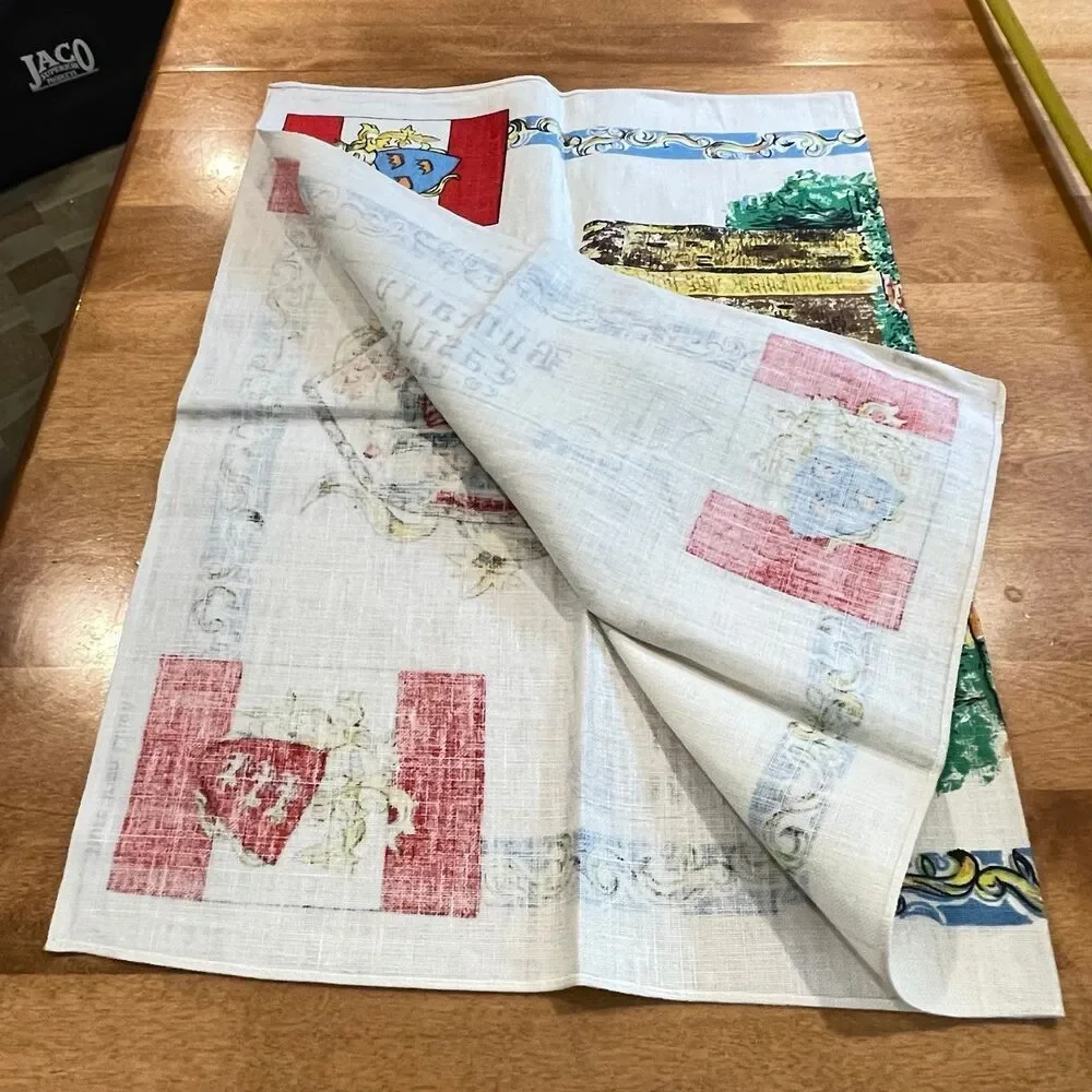 Vintage Bunratty Castle Ireland Pure Irish Linen Tea Towel Wall Hanging Souvenir